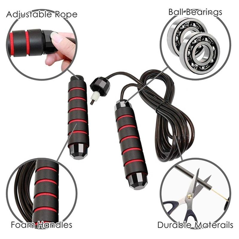 1 Peça Corda de Pular Sem Emaranhar Rolamento de Esferas Cabo de Espuma de Memória Ajustável Corda de Pular Nova Corda de Velocidade Fitness para Homens e Mulheres