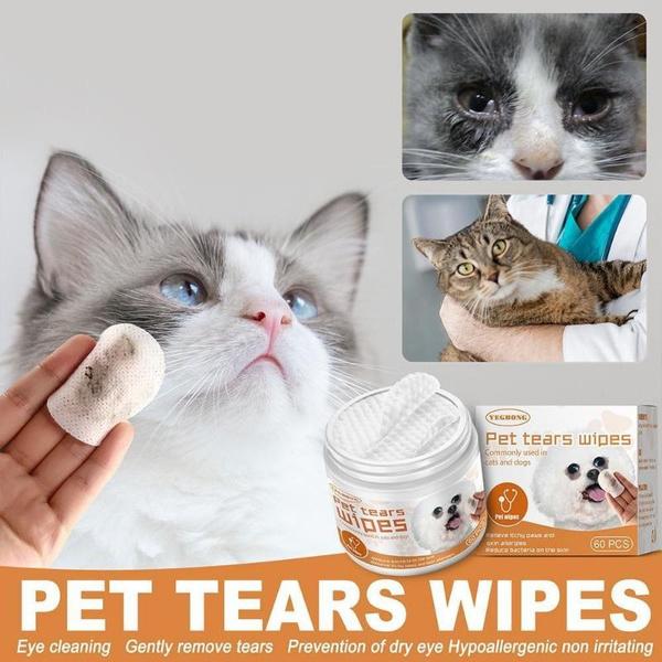 60Pcs Pet Eye Wipes Cat Dog Eye Cleaner Tear Stain Remover Wipes Eye Cleaner