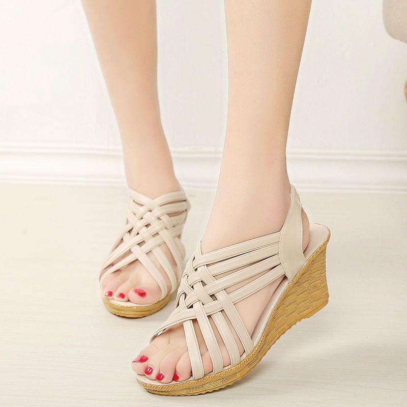 Ladies Shoes Wedges Heel Open Toe Women's Sandals Roman Style Platform The Best Daily Low Price Comfortable and Elegant Comfort