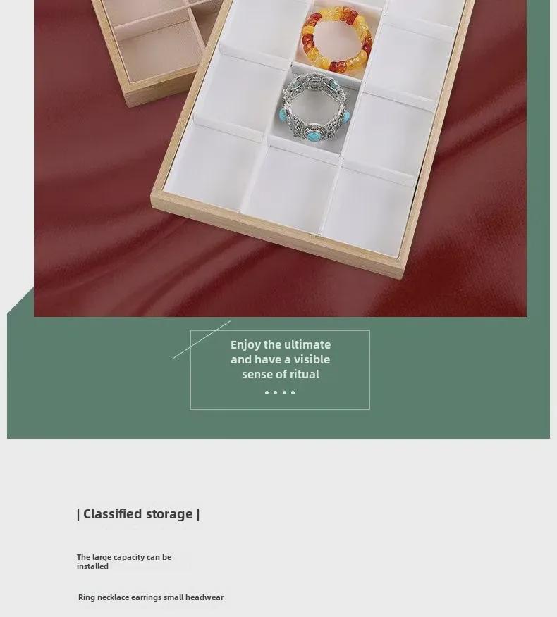 Bamboo and Wood Velvet Jewelry Tray for Bracelets and Earrings Display