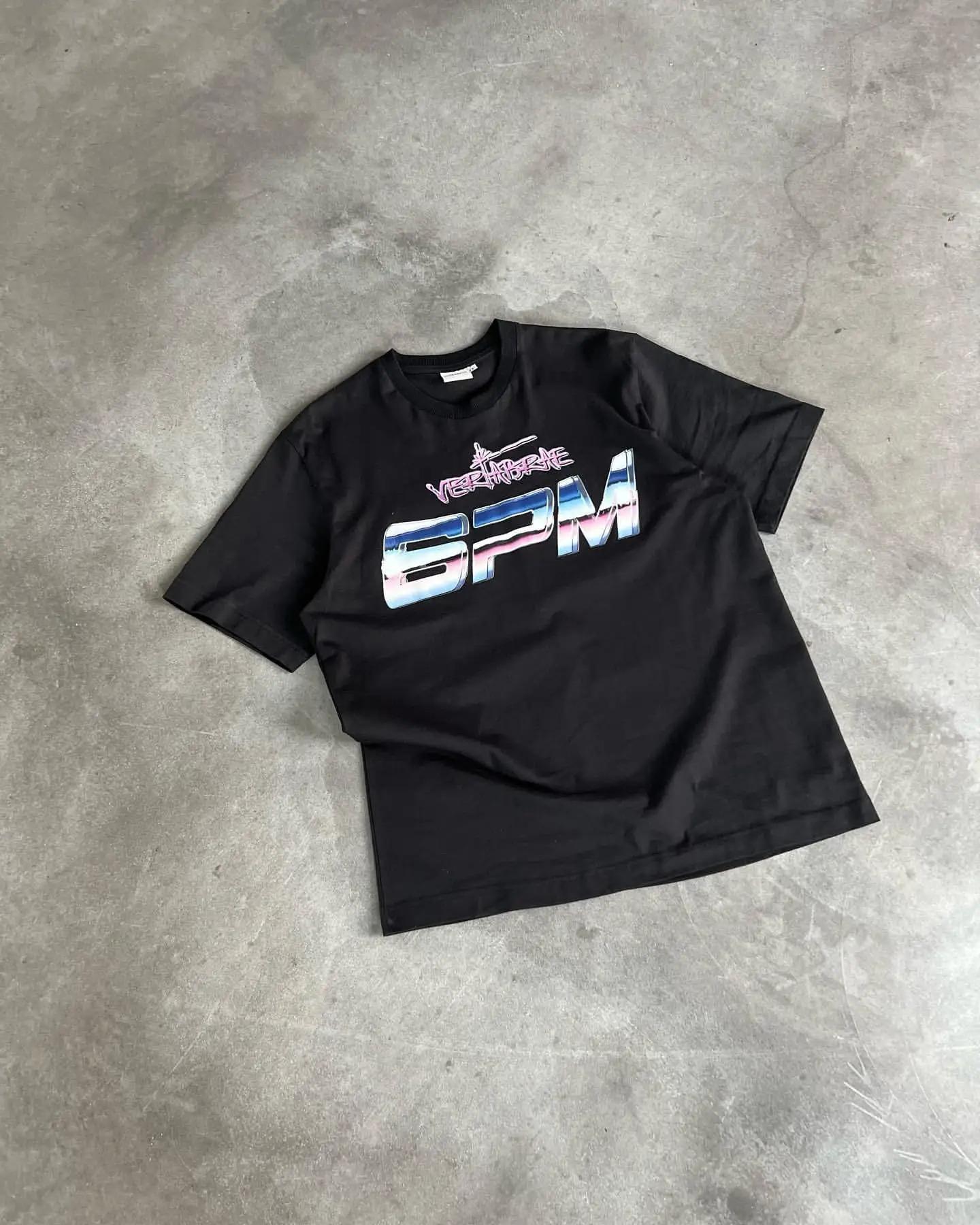 

2024 Американская Уличная Футболка Оверсайз Футболка с Мультяшным Принтом Топ Мужская Y2k Харадзюку Мода Парная Повседневная Свободная Базовая Футболка 4XL