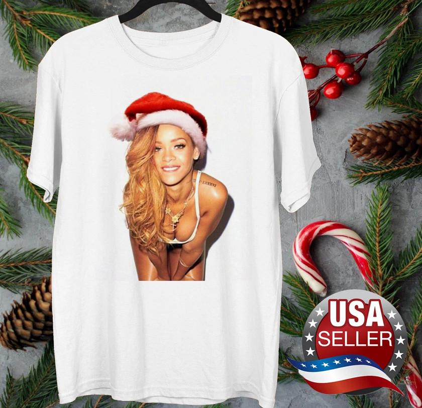 

Merry Christmas Rihanna White Shirt Full size S5XL Xmas Gìtf CS50 Unisex T-Shirt M