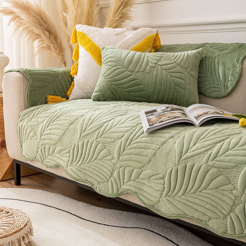 Winter Plush Thickened Sofa Cushion  Milk Plush Non-Slip Seat Cushion Solid Color Flannel Simple Sofa Cover