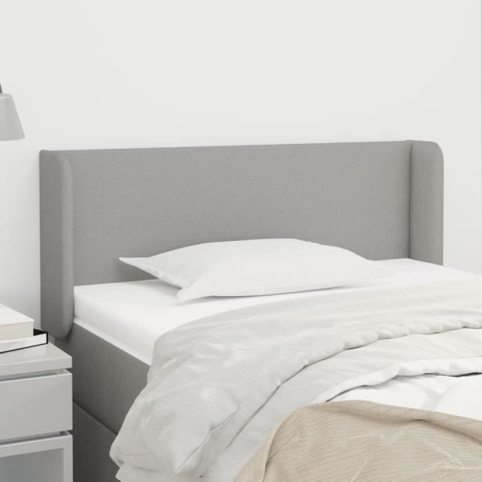 VidaXL Tête de lit avec oreilles Gris clair 83x16x78-88 cm Tissu3118462