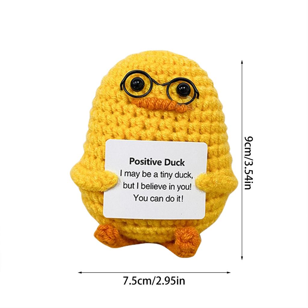 Cute Handwoven Positive Energy Duck Ornaments Handmade Crochet Support Emotional Pig Home Room Decor Christmas Gift.