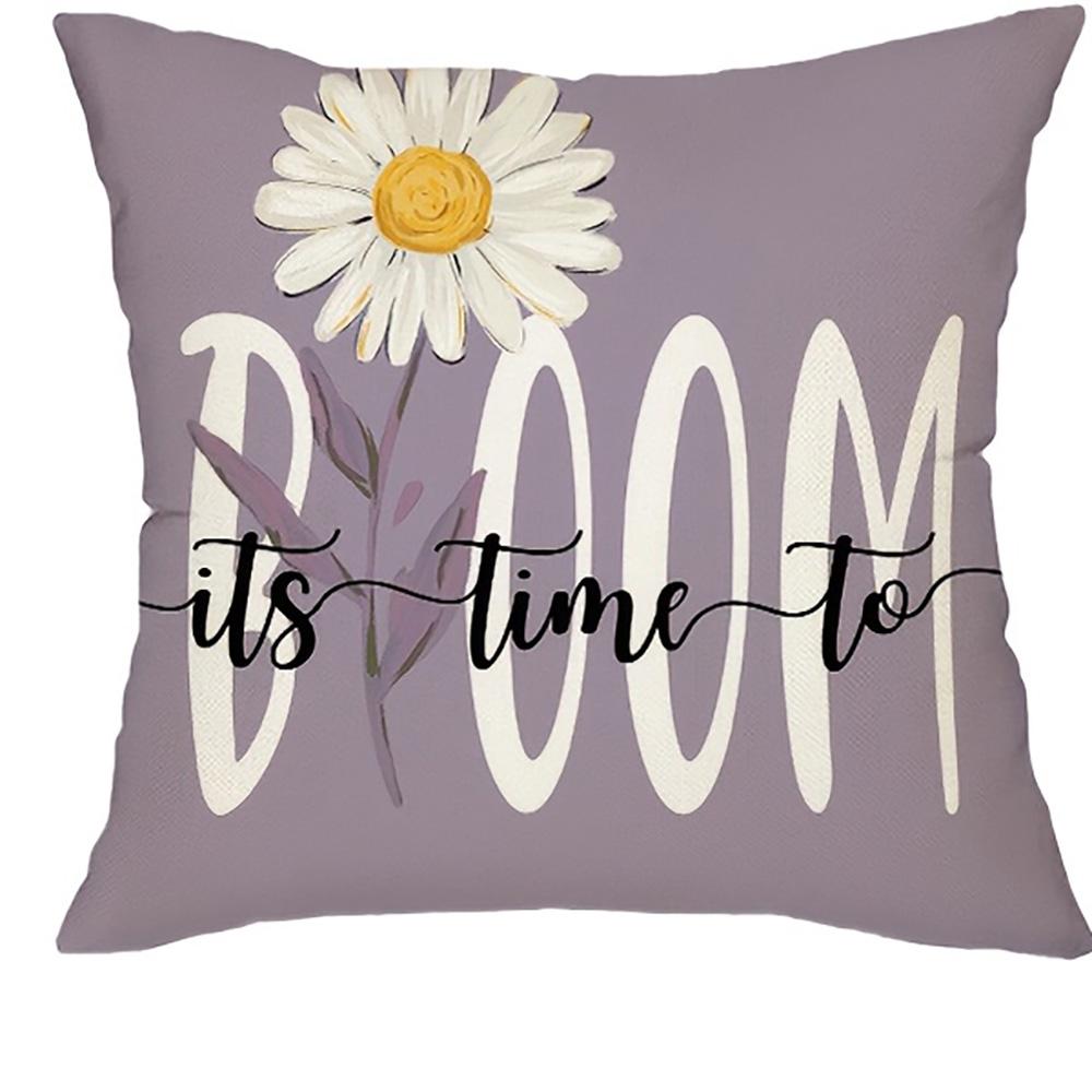 Spring Gnome Flower Pillow Cover Cute Dwarf Floral Print Cushion Case Farmhouse Easter Home Decor Living Room Bedroom Sofa Soft