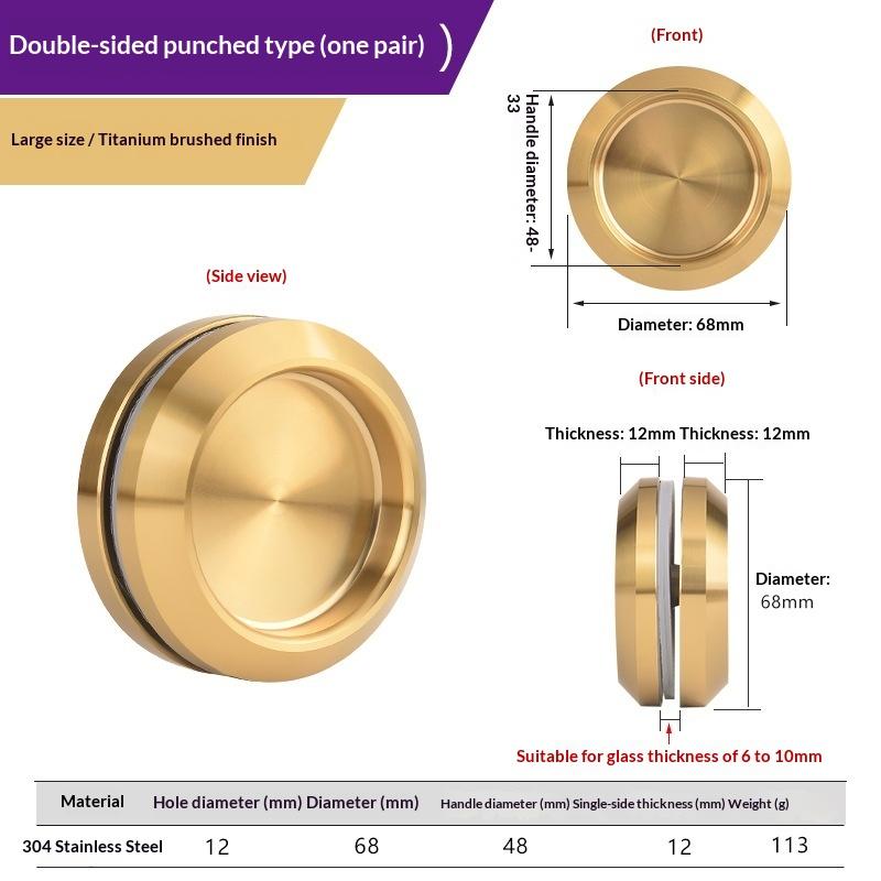 Multifunctional Stainless Steel Invisible Door Handle Concealed Sliding Cupboard Handles Embedded Furniture Handles Glass Doors