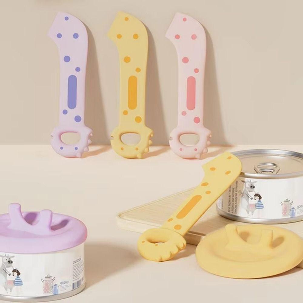 2Pcs Cute Shape Silicone Pet Food Cover Universal Size Cat Can Opener Wet Food Mixing