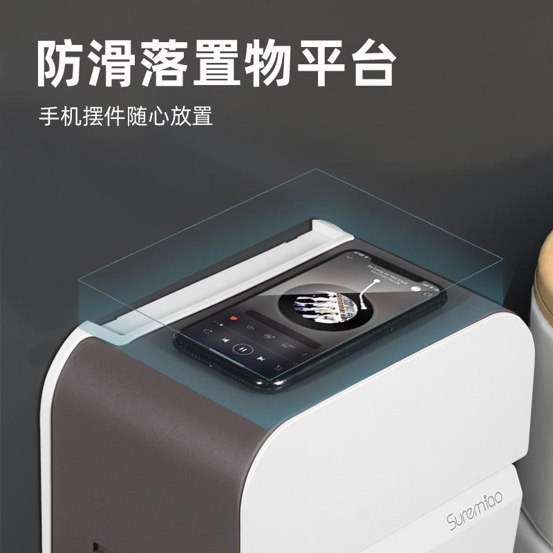 Paper towel box double layer waterproof toilet shelf wall mounted roll paper drawer white toilet paper holder paper towel holder