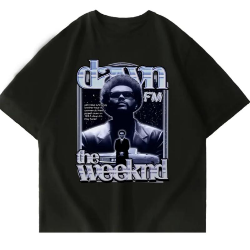 

Ins 2024 Мужская Красивая Футболка The Weeknd Мерч с тура The Weekend Футболка Dawn Fm Удобный Хлопок Футболка с принтом 90-х Мужчины Женщины S