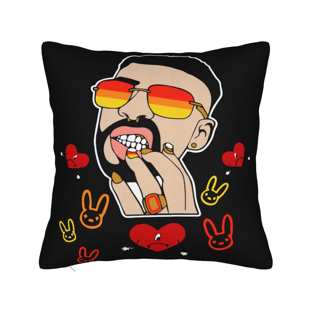 Debí Tirar Más Fotos DTmF Square Pillow Cases Bad Bunny Album Cushion Cover Awesome Decor Throw Pillow Case Cover for Home 18"