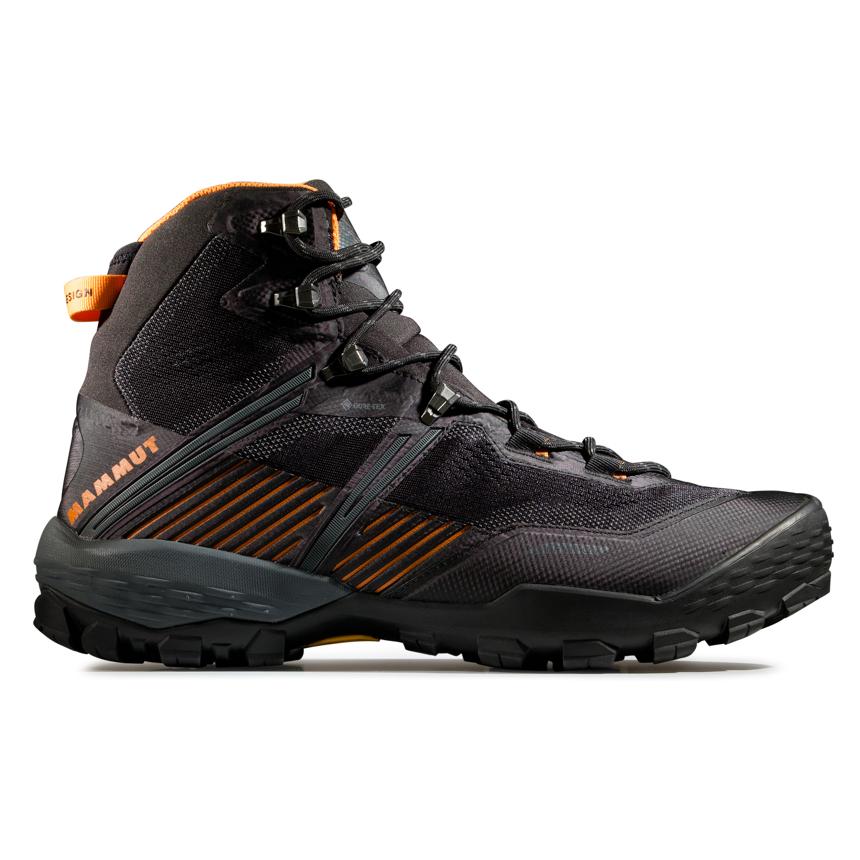 Mammut Ducan Comfortable Breathable Shock Absorbing Non-Slip High-Top Hiking Shoes Men hiking shoes Black Orange 3030-05040