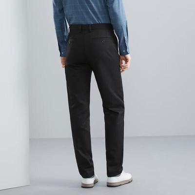 Qipai Men's Silk Blend Business Casual Straight-Leg Pants