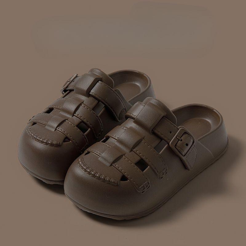 Hollow Height Slides Outside Thick Buckle Women's Slippers and Ladies Sandals Summer Footwear Original Cheap Liquidation Shoes