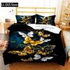 Colourful Butterfly Duvet Cover Bedding Set Comforter Cover with Pillowcases for Girls Gift Single Double Queen 3Pcs Full Size