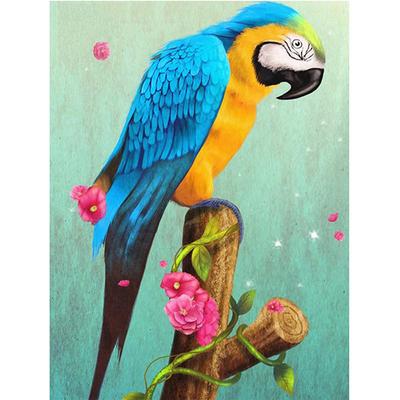 Kit Pittura Diamante 5D Animale Uccello Blu Quadro Completo Rotondo Ricamo Diamante Strass