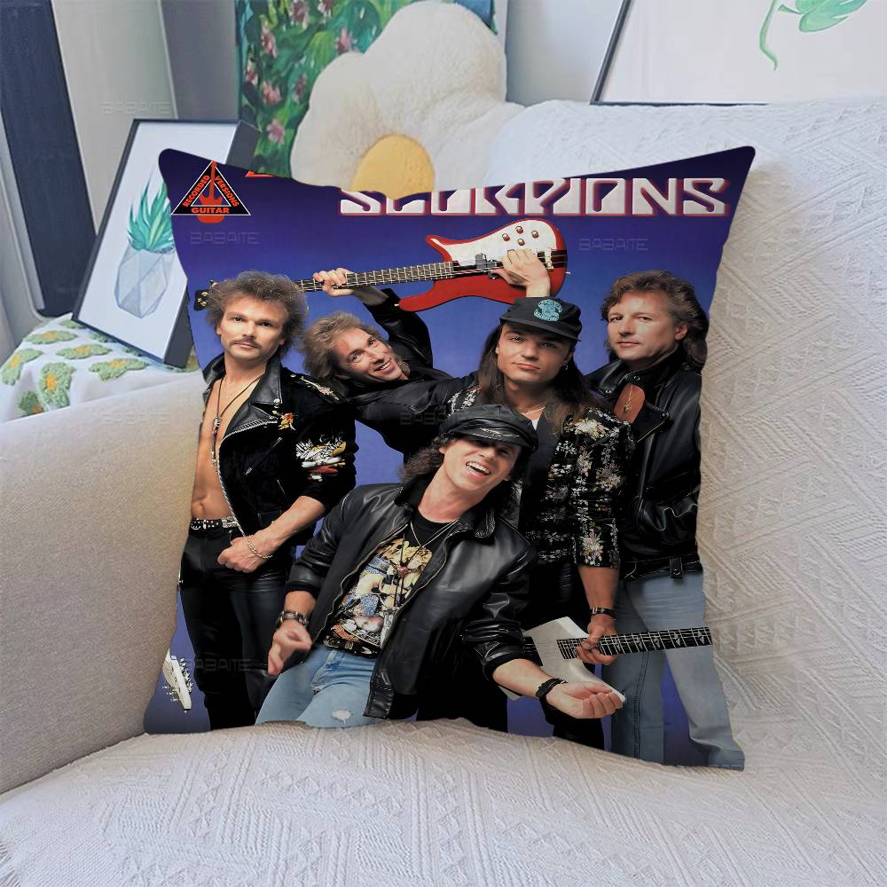 S-ScoRpiOns Band Album Cover Pillow Case Cushion Cover Car Throw Pillow Case For Sofa Car Christmas Gift 40x40cm 45x45cm