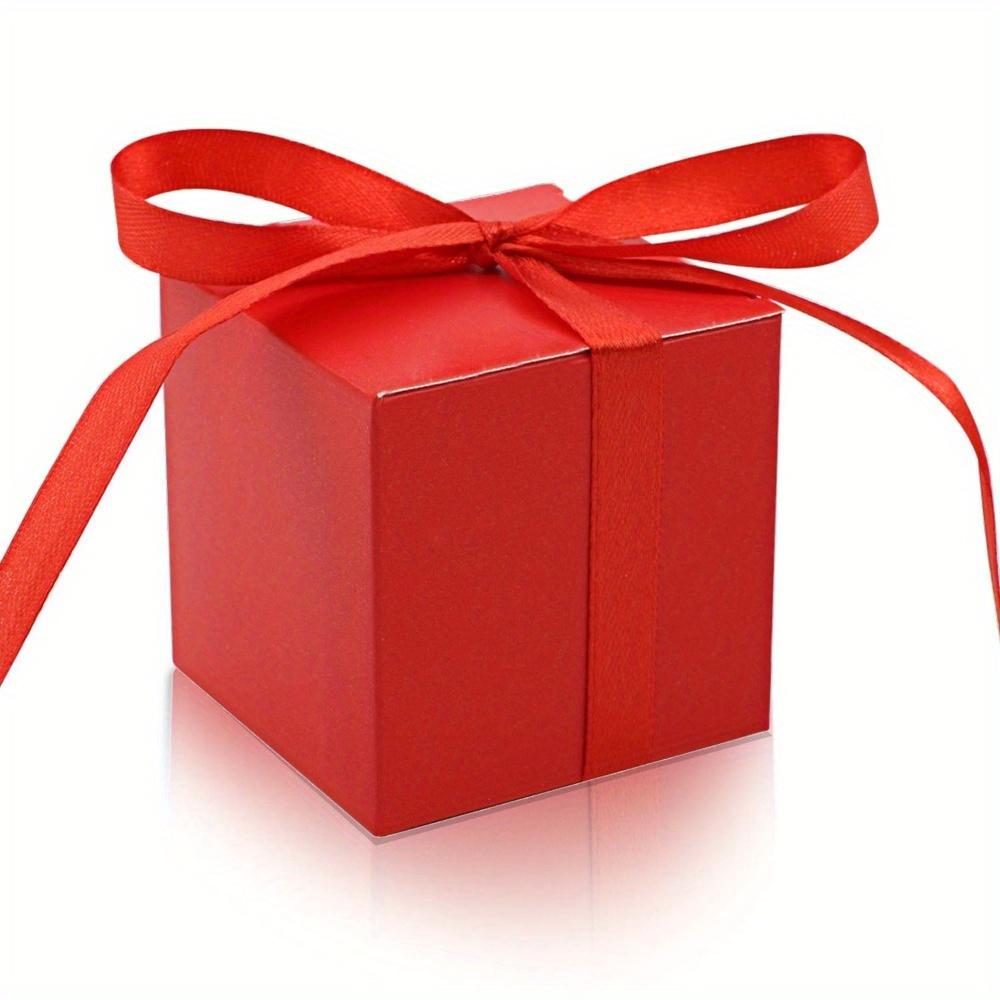 35pcs Favor Boxes Paper Square Gift Boxes with Ribbons Gift Packaging Boxes for Store Jewelry Soap Crafts Treat Boxes for Wedding Birthdays Parties