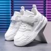Children's little white shoes board shoes 2025 new mesh breathable leather waterproof boys and girls black sports shoes