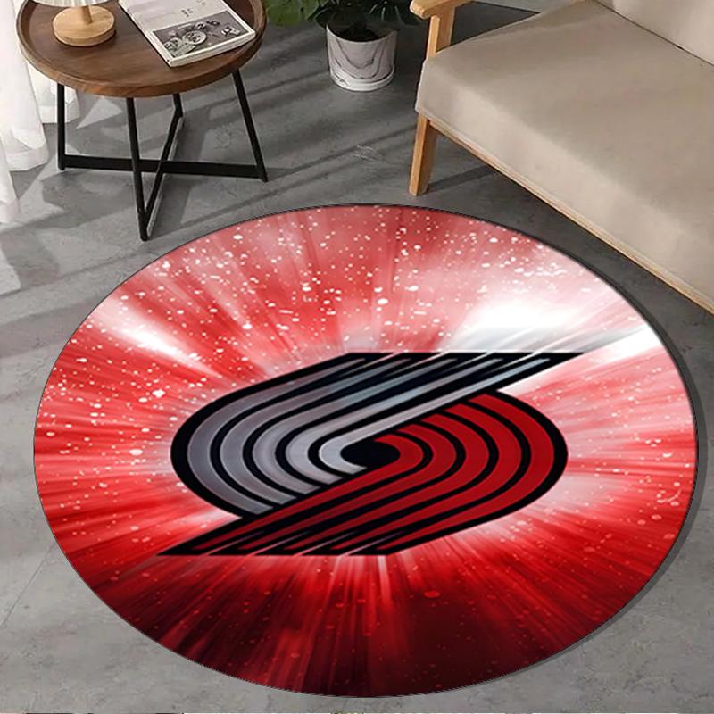 Portland Blazers Artwork Round Rug for Livingroom,Bedroom, Palyroom, Chair Rug, Area rug, Circle Carpet, Large Size Fan Christmas gift