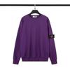 Classic Stone Island Solid Color Crewneck Sweatshirt Badge Long Sleeve Loose Fit Couples