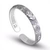Vintage Open Pixiu Bangle For Men Personalized Retro Silver Bracelet