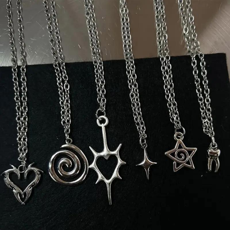 Punk Unisex Anhänger Halskette Vintage Schmuck Schlüsselbein Kette Mit Einzigartigem Design Für Den Täglichen Gebrauch