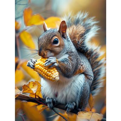 5d DIY Diamond Painting Cross Stitch Animal Squirrels Diamond Embroidery Mosaic Full Round Drill Home Decor