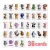 36Pcs 3D Fluffy Animal Emotion Cards Cute Big Eye Realistic Style Mood Management Cards