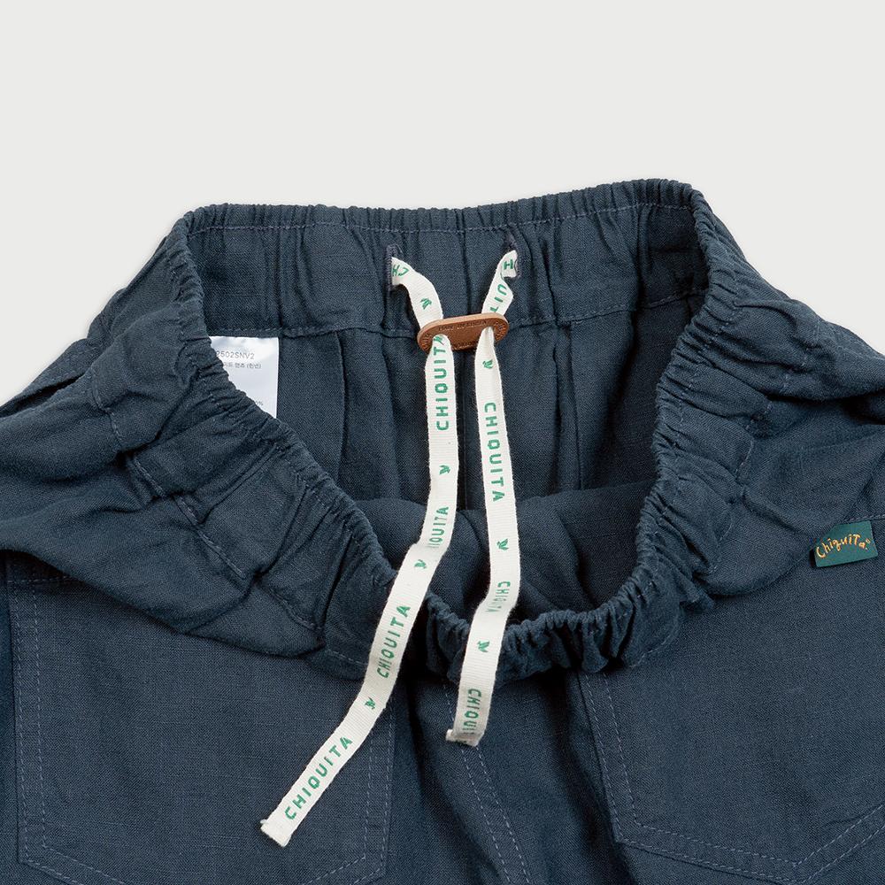 CHIQUITA Allband Wide Pants (Linen) Navy 252502Snv