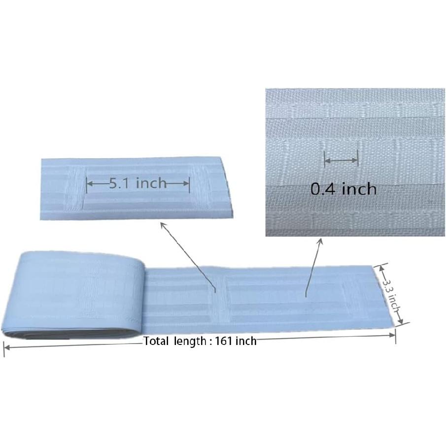Curtain Accessory Kronill Gathering Heading Tape for Making Pleated Curta,Width 3.3", Length 161", Curtain Pinch Tape Pull Pleat TapeWhite
