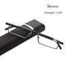 Vision Care Portable TR90 Reading Glasses Semi Rimless Reader Eyeglasses Half Frame