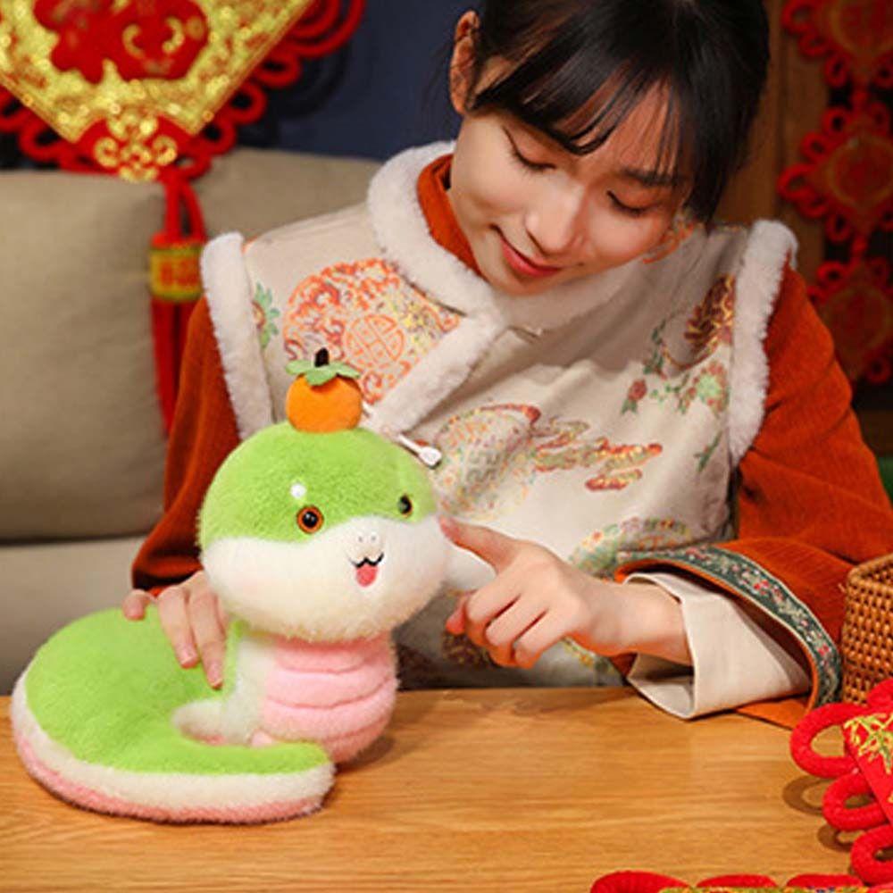 Cute Snake Year Mascot Toy 25cm Lucky Snake Doll Plushies Snake Plush Doll Toy  Birthday Gifts