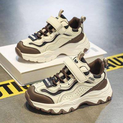 Classmate Girls 2025 Autumn New Children's Sports Shoes Leather Surface Middle-aged Older Girls Student Dad Shoes Spring and Autumn