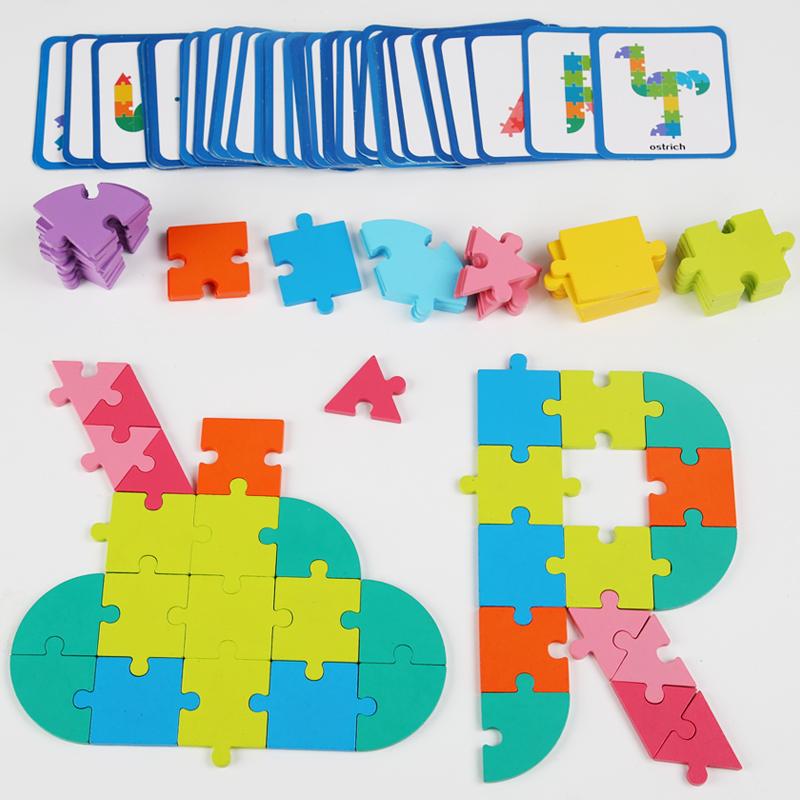 Wooden Colored Puzzle Toy For Early Childhood Education Intellectual Games Parent-Child Interaction Two Styles Available