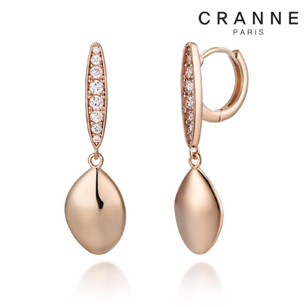 14K Cubic Leaf One-Touch Earrings (Gold Filled) C24EGF082