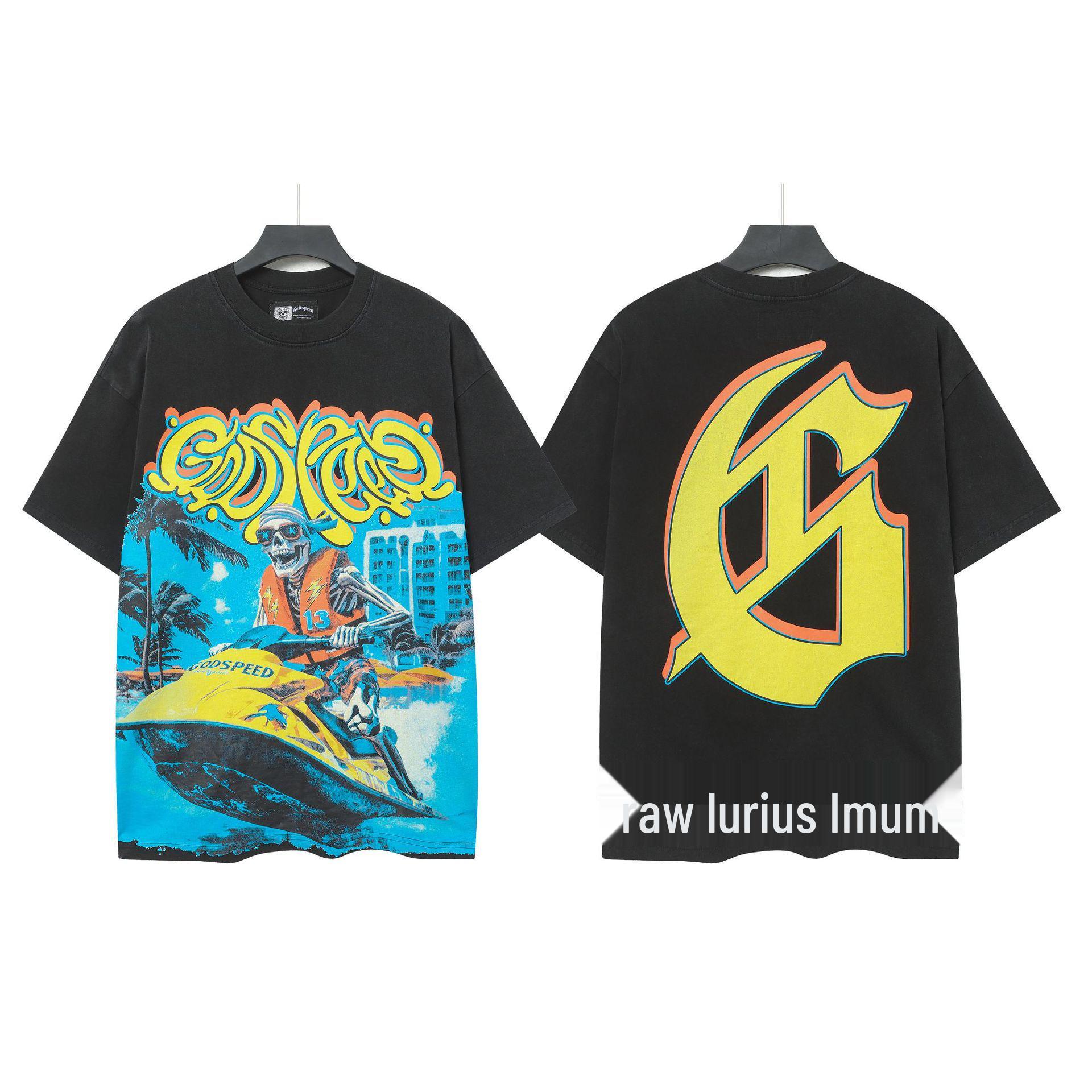 

High-Street Skull Print Pure Cotton T-Shirt M