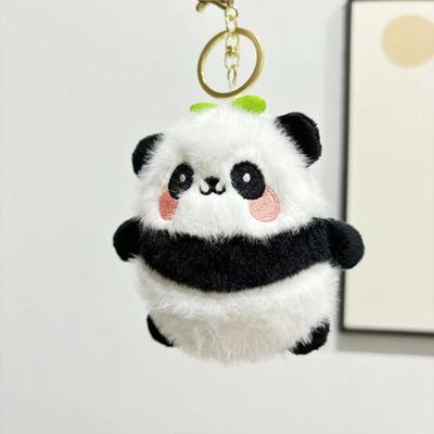 1 Peça Chaveiro de Pelúcia Panda Fofo Chaveiro de Panda Fofo Toque Macio Argola de Chaveiro de Pelúcia Pingente de Bolsa Acessórios de Interior para Pingente de Bolsa
