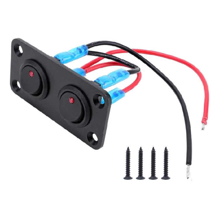 Multifunctional Space Saving 20A 12V Red LED Toggle Switch Panel for Car Truck Motorhomes and Marine Electrical Systems