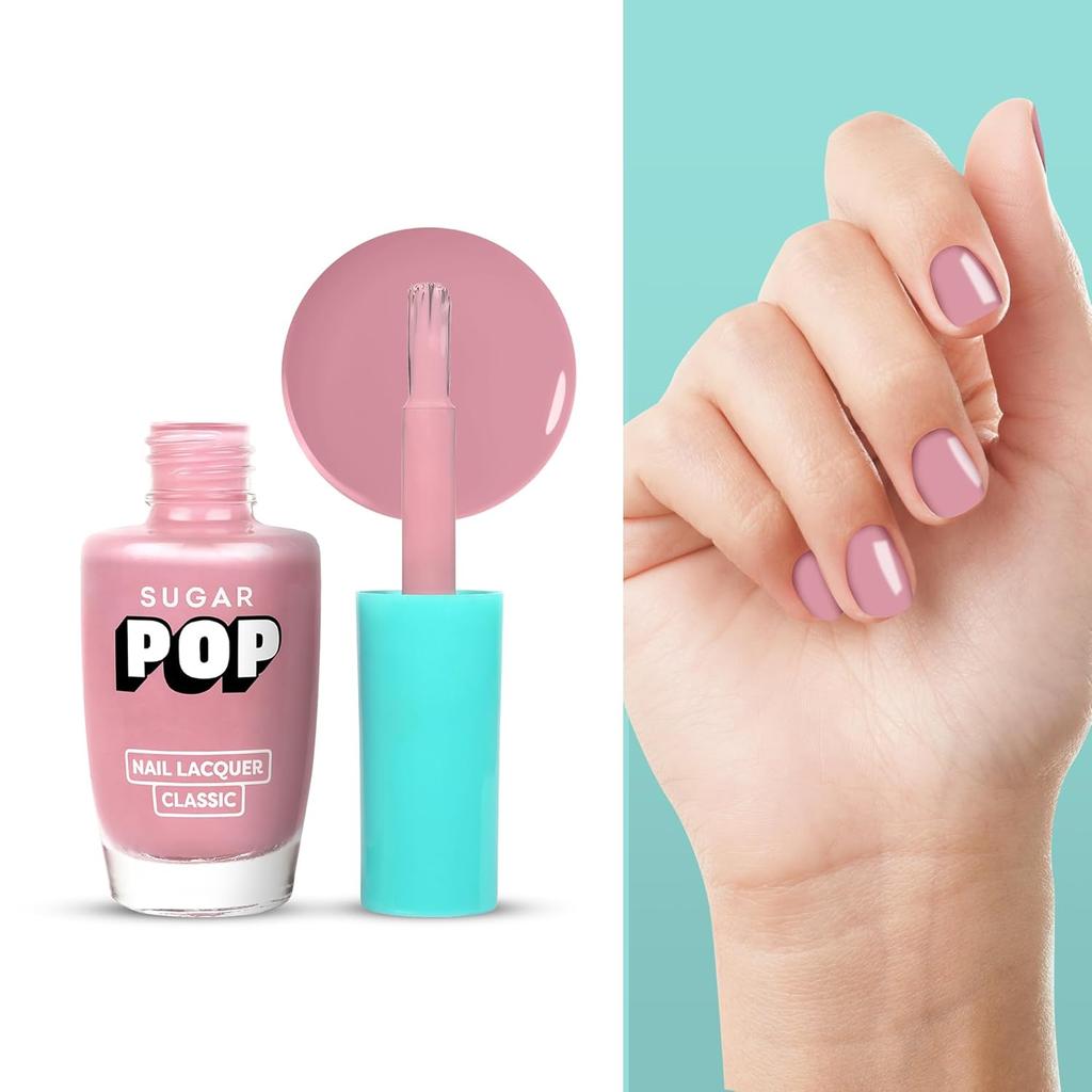 Sugar Pop Glossy Finish Nail Lacquer 46 Coral Nude 10 Ml High Shine Quick Dry Long Lasting Chip Resistant Nail Polish