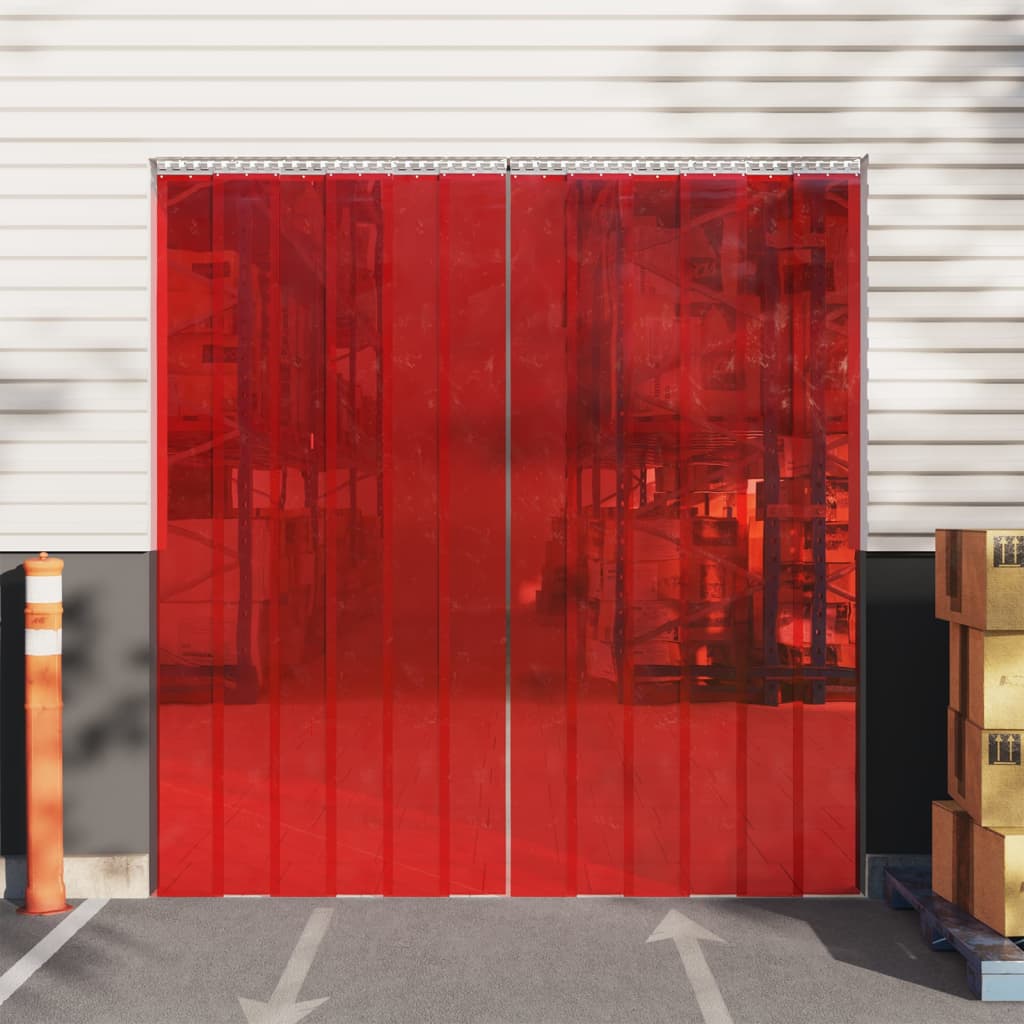 Vidaxl Streifenvorhang, Rot, 200 Mm X 1,6 Mm, 10 M, PVC