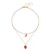Strawberry Heart Pendant Women's Cute Fruit Cartoon Beaded Bracelet