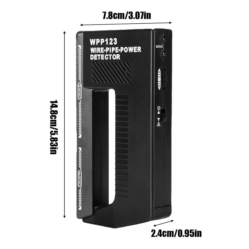 WPP123 Metal Detector Black Wall Detector Non Slip Handle Grip Metal Security Scanner Wall Metal Detector