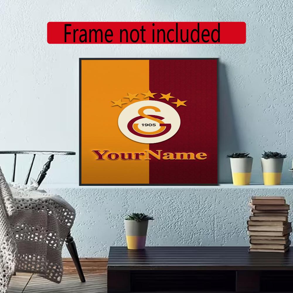 Galatasaray Customize Your Name Diamond Painting Round Diamond Diy Frameless Holiday Artwork Suitable For Home Office Wall Decoration