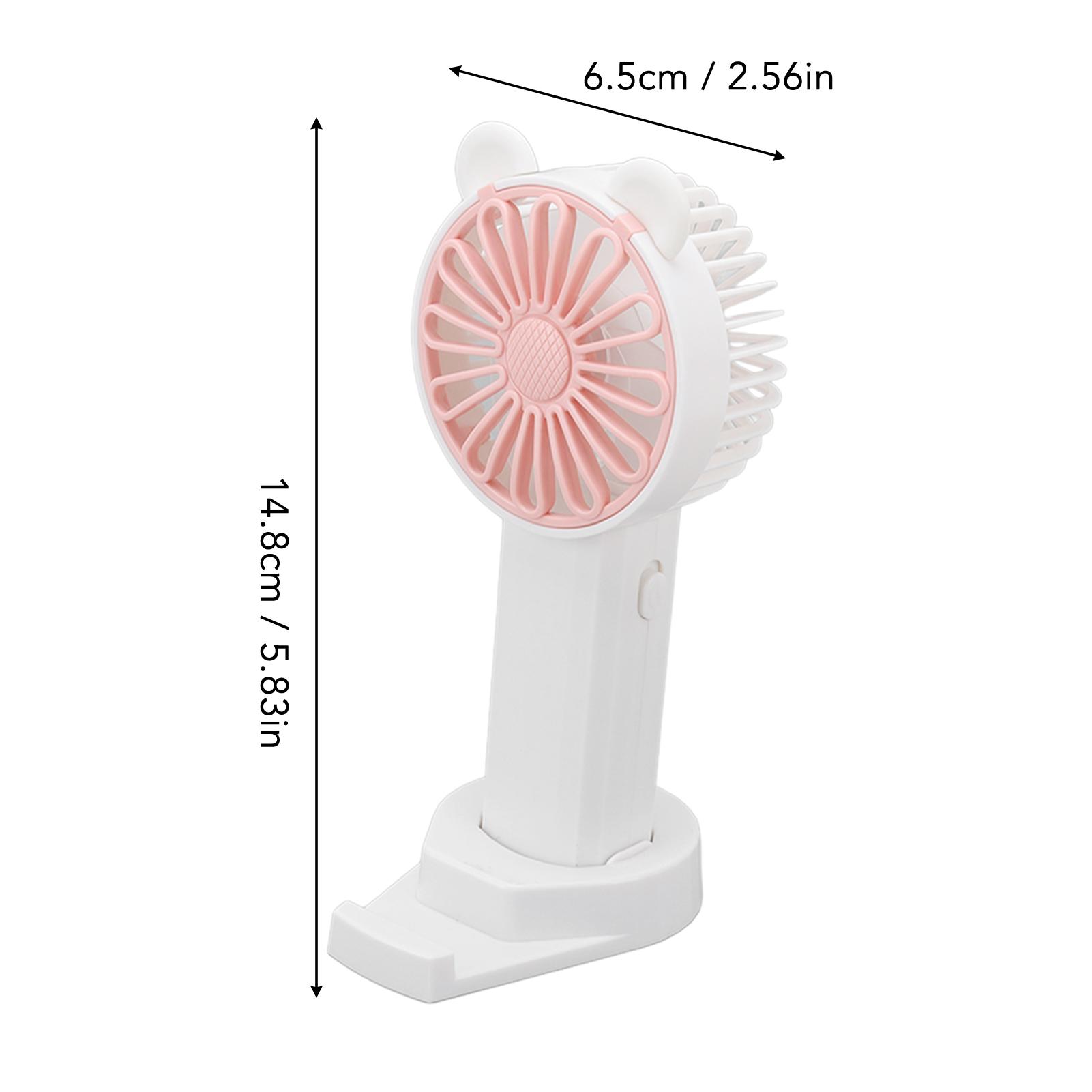 

Handheld Fan Strong Natural Wind USB Charging 5 Blades Detachable Base Portable Fan for Travel