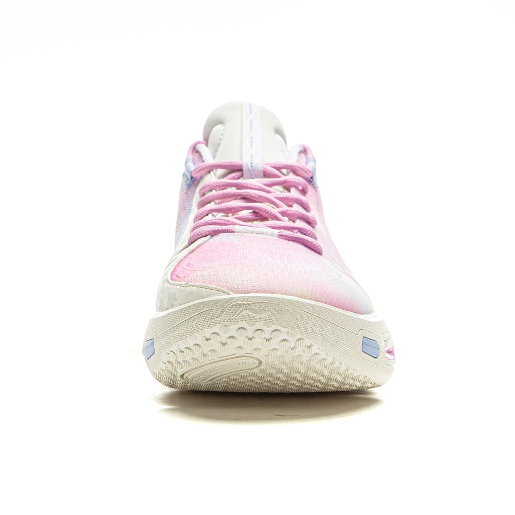 Li Ning Cushioning Slip Resistant Abrasion Resistant Breathable Rebound Grip Low top Basketball Shoes Men's Pink Purple ABPV011-3