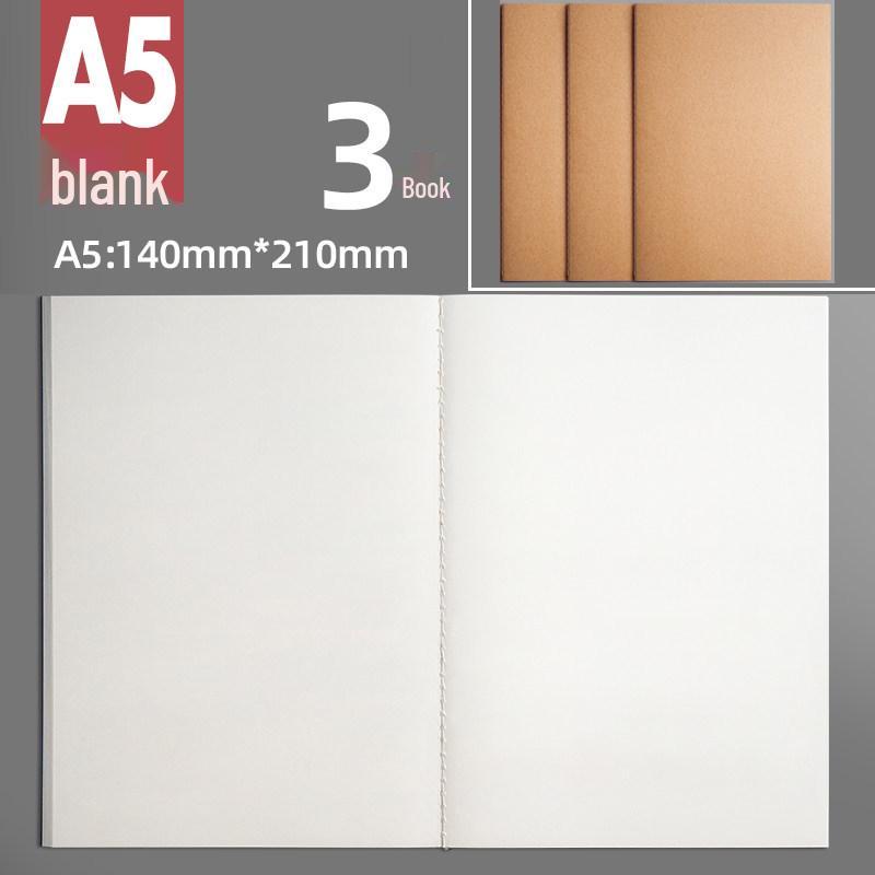 

Set of 4 Large Gridless Cowhide Notebooks with Plain Pages for Students Sketching and Drafting default