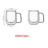 1/2/4pcs Double Wall High Borosilicate Glass Mug Heat Resistant Handle Coffee Milk Juice Water Cup 250/400ml