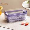 1 Set Ice Cube Maker Multiple Grids Wide Application Easy To Demold Practical Refrigerator Ice Cube Tray with Bin Kitchen Tool