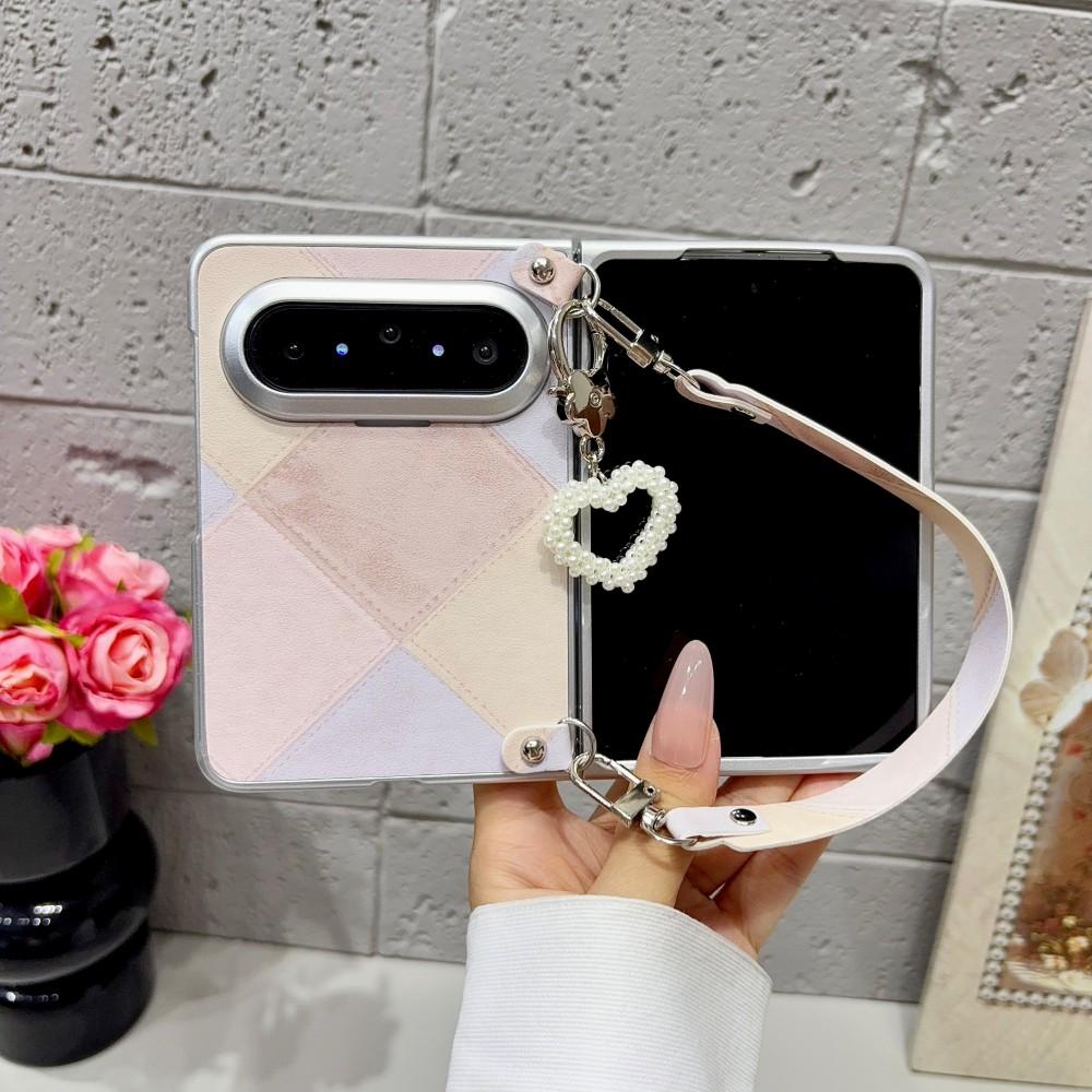 For HuaWei Pura X Max Retro Color Collision Phone Case Scarves Bracelet Protective PC Hard Shell Shockproof Back Cover